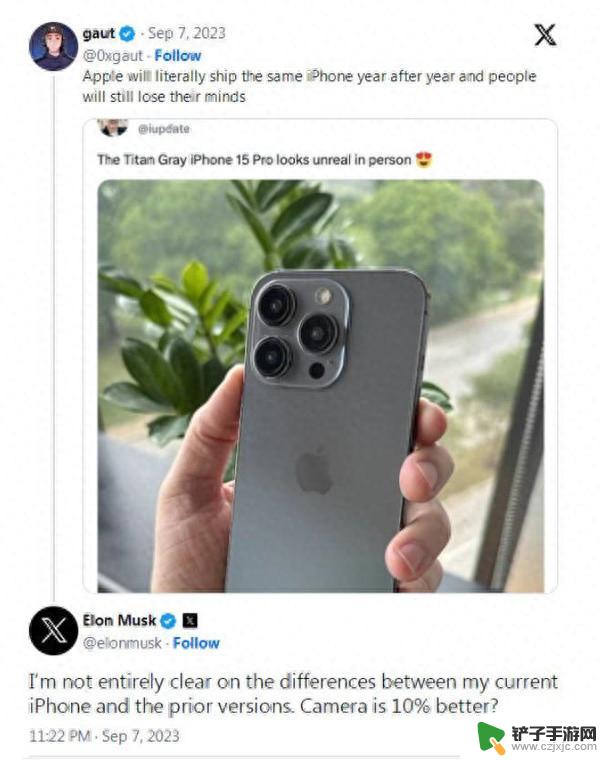 马斯克讽刺苹果iPhone没新意遭果粉回怼：特斯拉也是