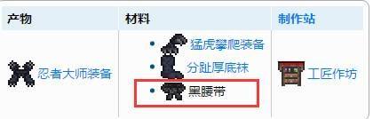 泰拉瑞亚黑腰带id 泰拉瑞亚黑腰带获得方法