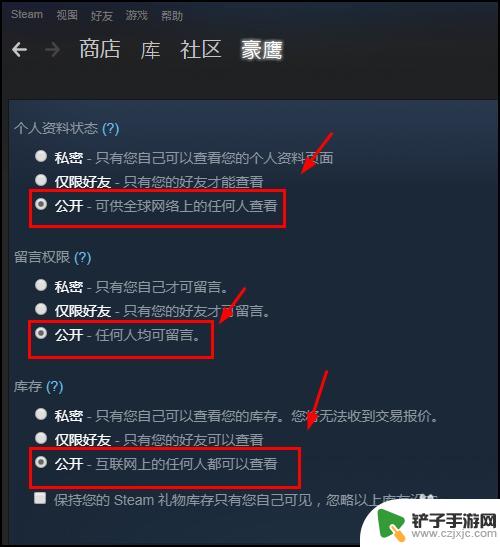 steam库怎么公开 steam库存怎么展示