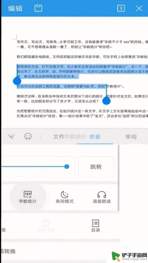 手机如何统计文档数据量 手机上如何统计文档中的数字