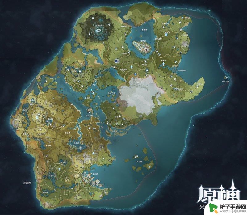 原神大陆全图 原神提瓦特大陆地图完整版