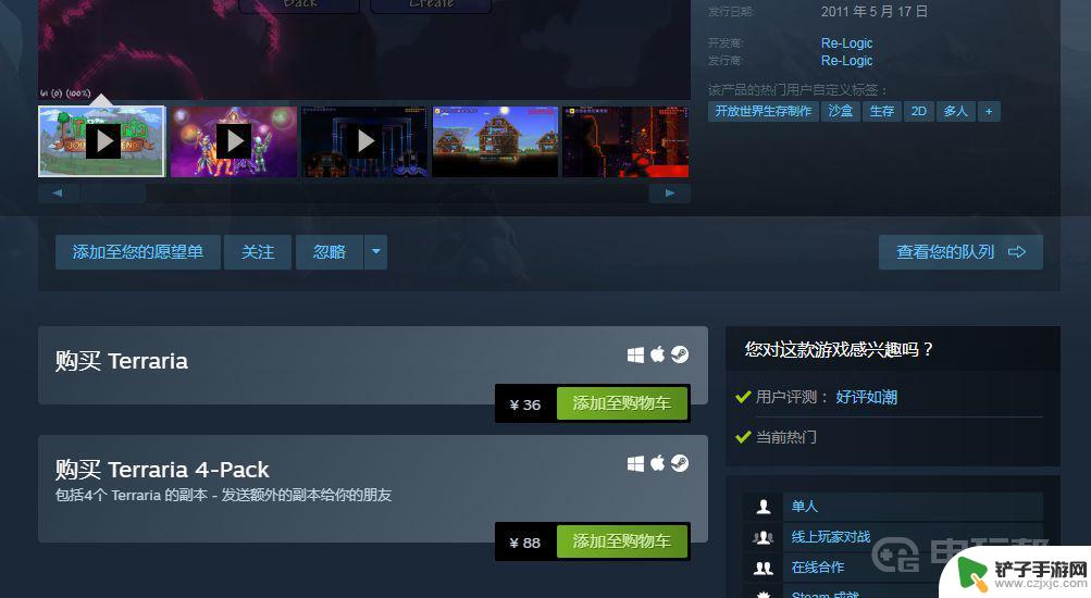 泰拉瑞亚在steam上多少钱 《泰拉瑞亚》steam版多少钱